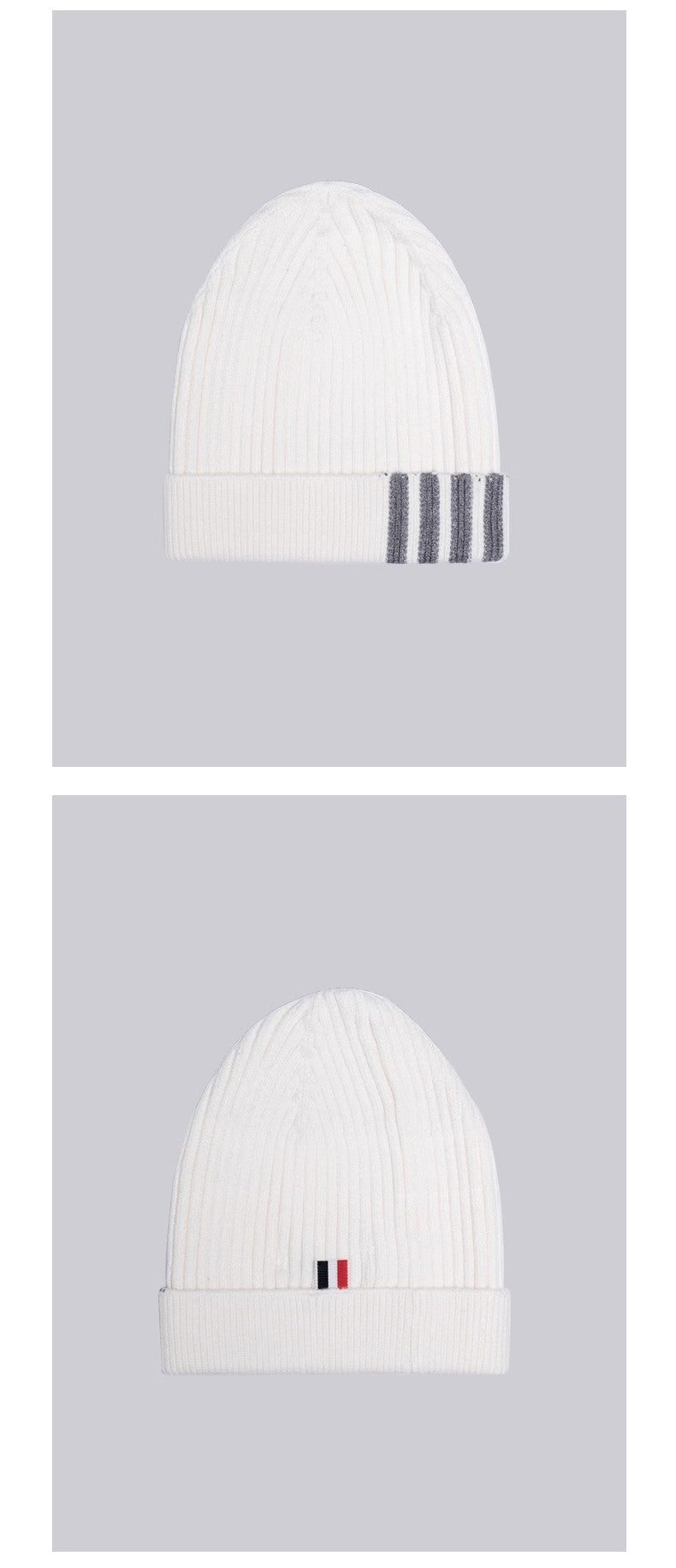 Unisex four-stripe knitted hat