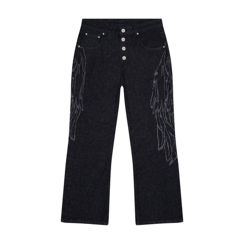 "hellboy" indigo raw bootcut Denim