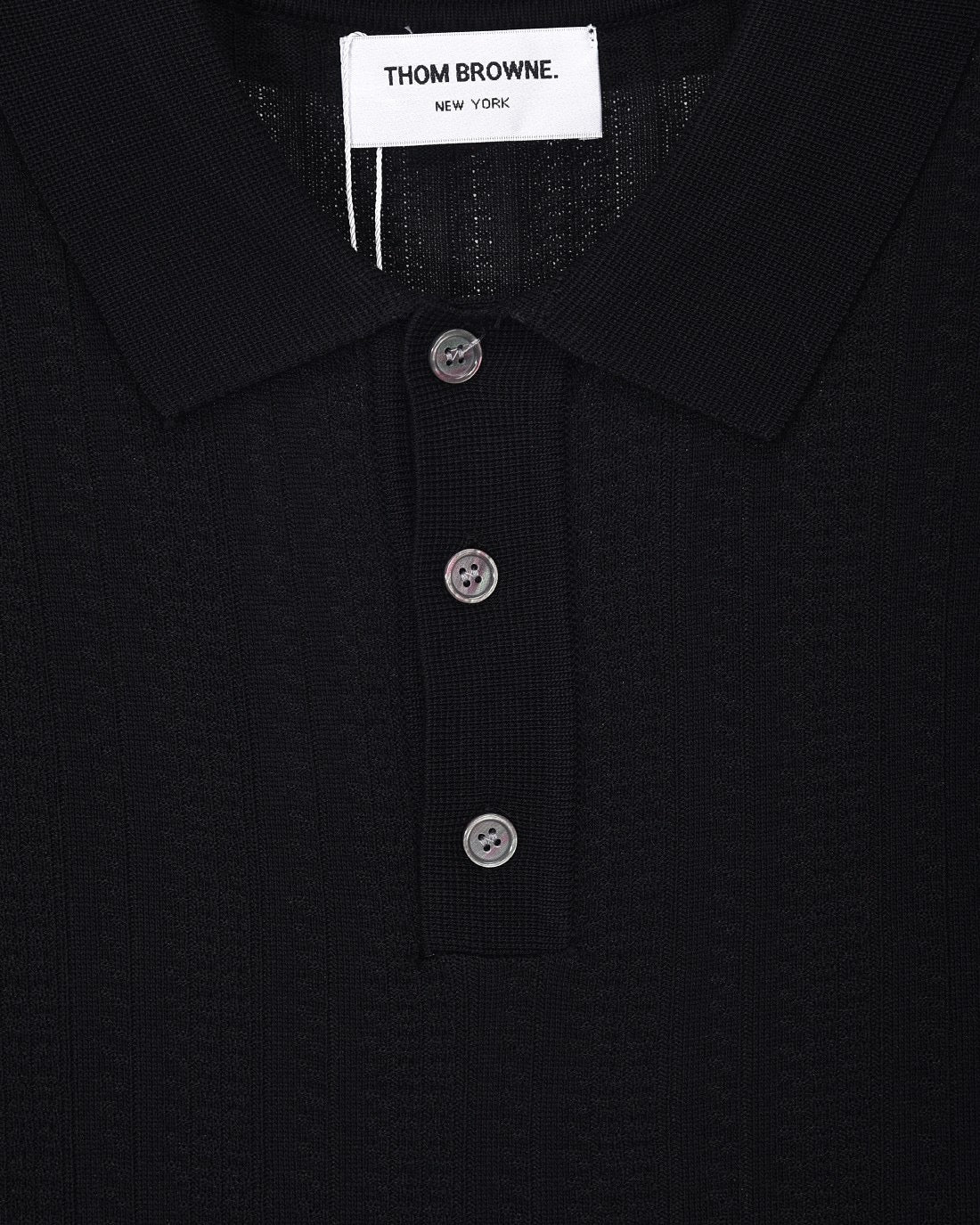 Four-Bar Stripe Knit Polo | Thom Browne