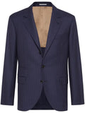 Brunello Cucinelli virgin wool chalk stripe batavia blazer