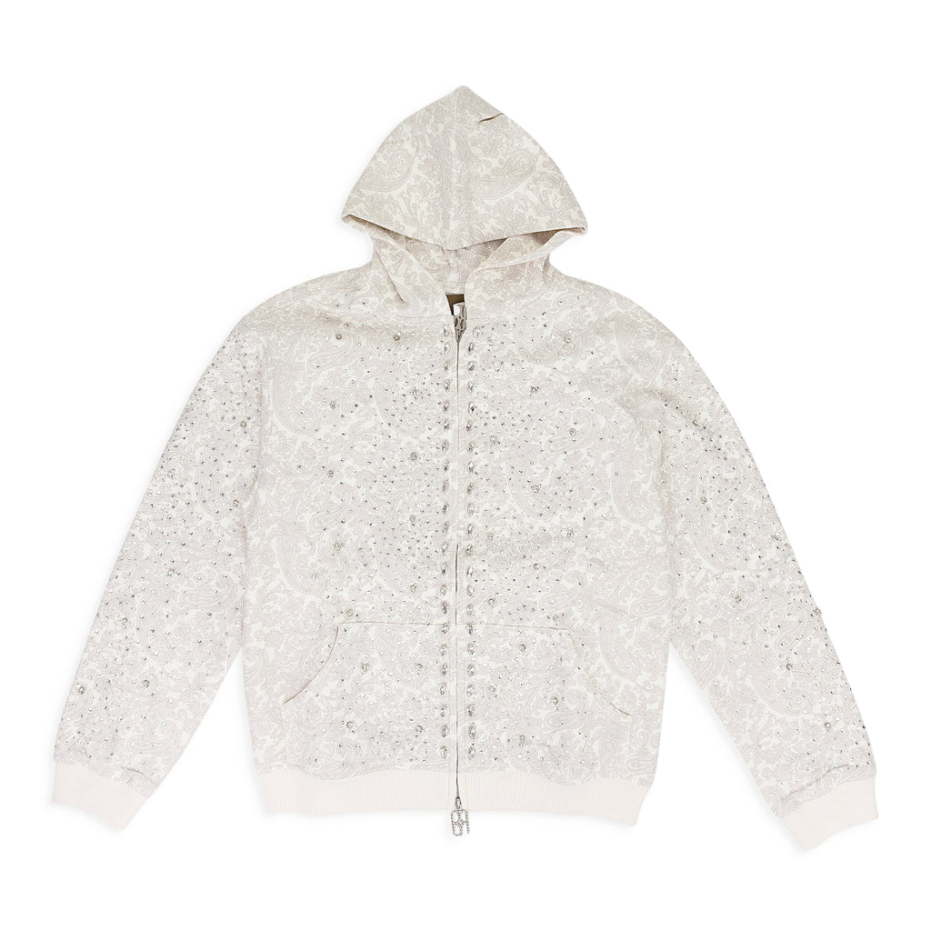 WHITE CASHEW BLOSSOM PEARL HOODIE