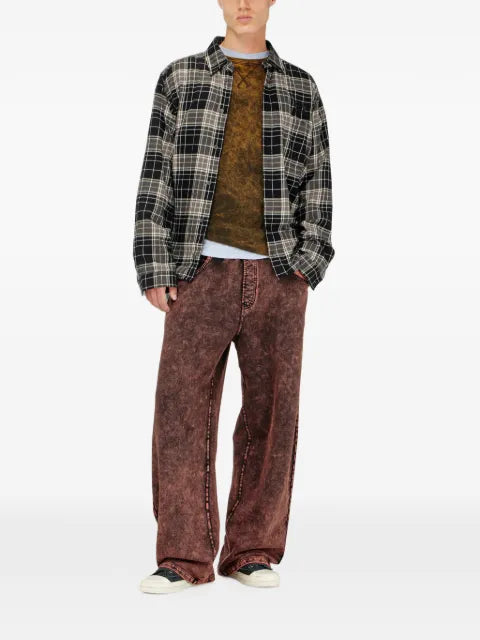 Diesel acid-wash long-sleeve T-shirt with frayed details