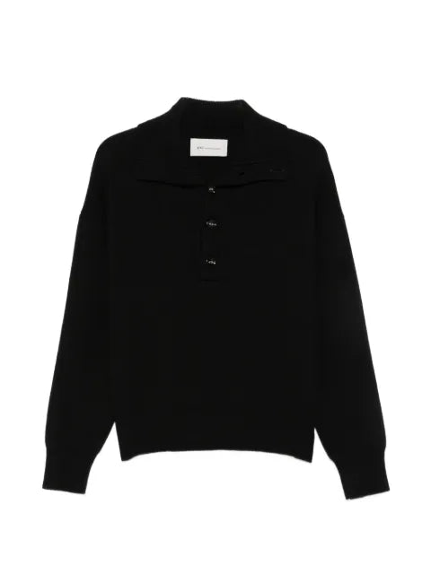 AMI Paris button-up high-neck jumper