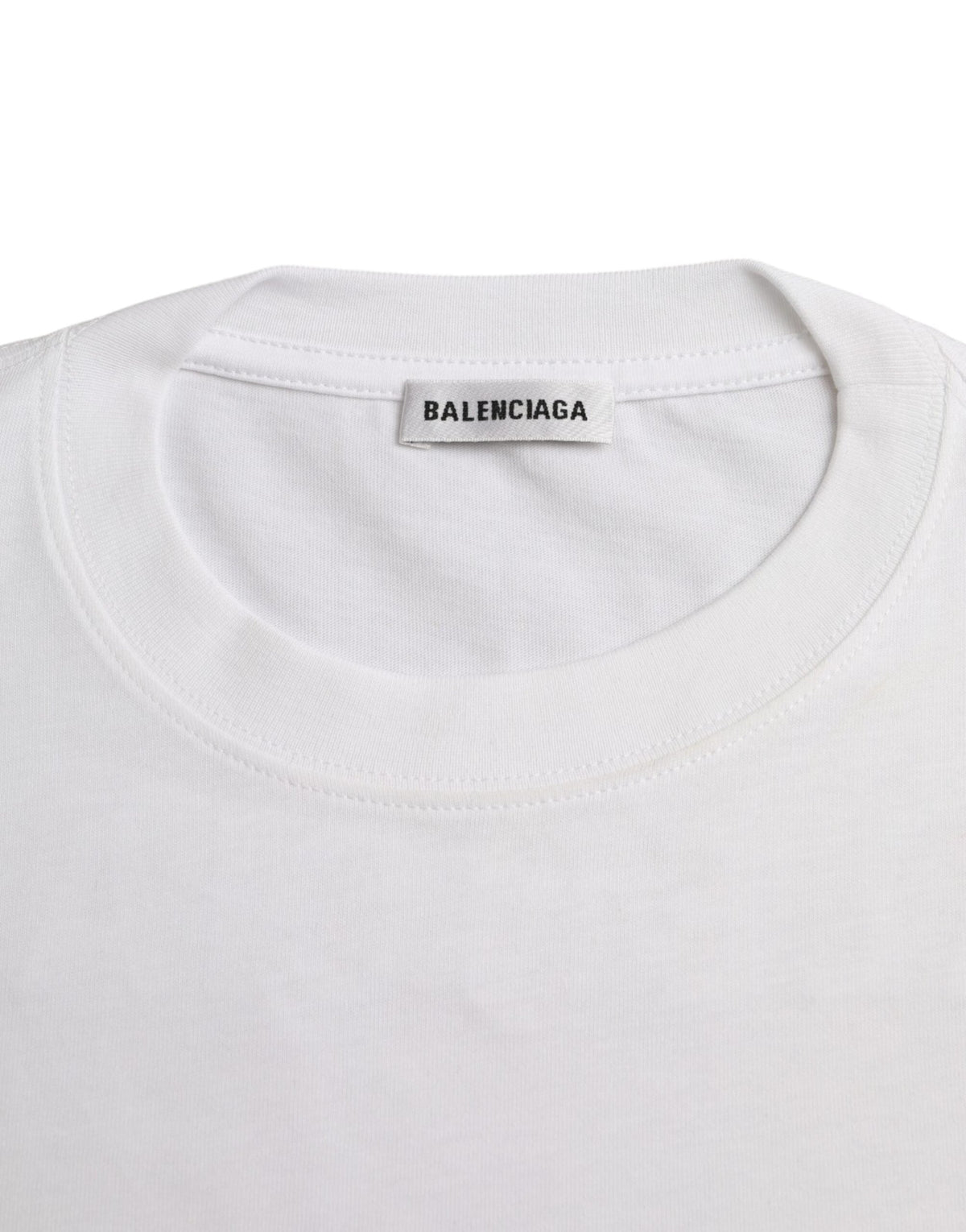 Balenciaga White Cotton Crew Neck Short Sleeves Women's T-shirt