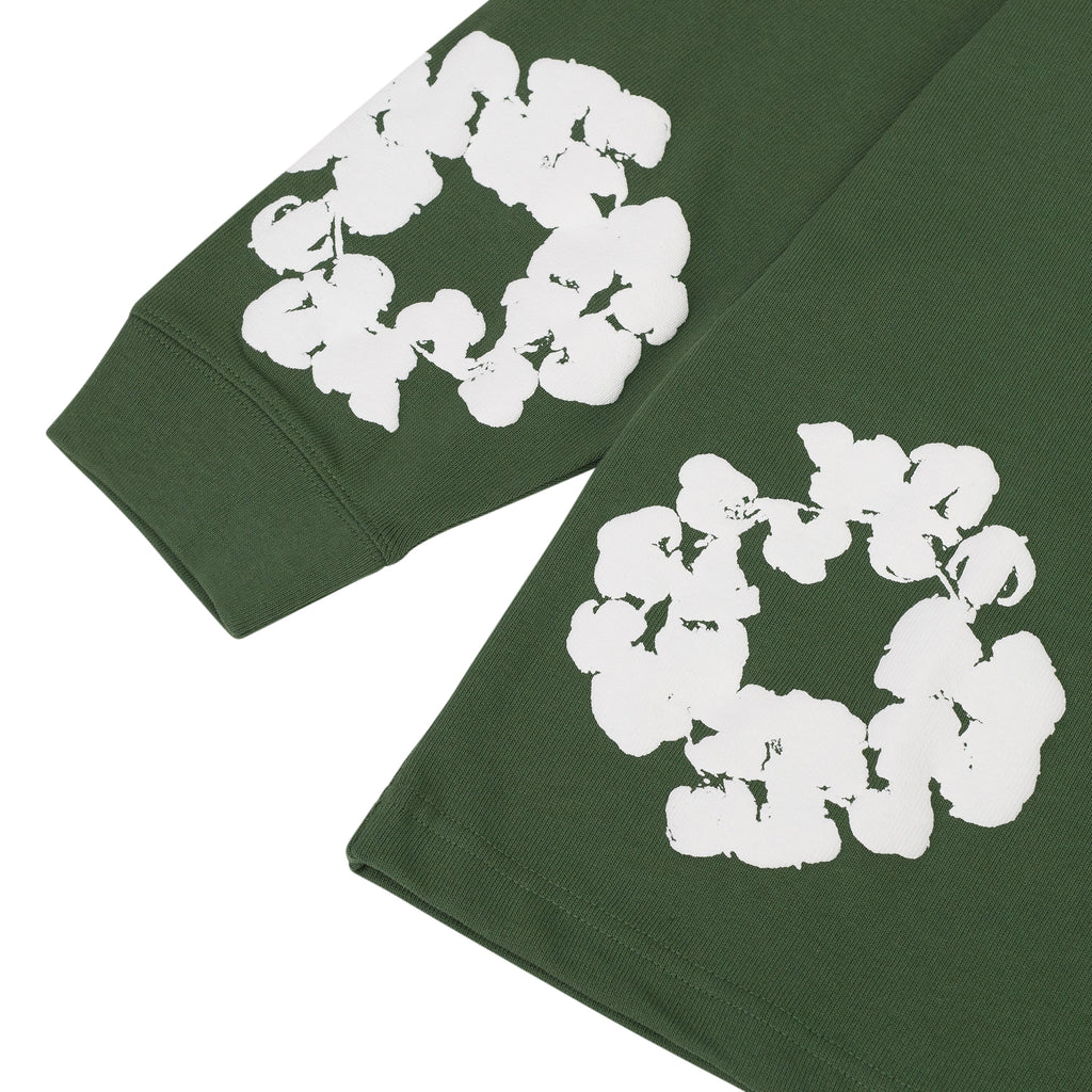 Green Cotton Wreath LS T-shirt