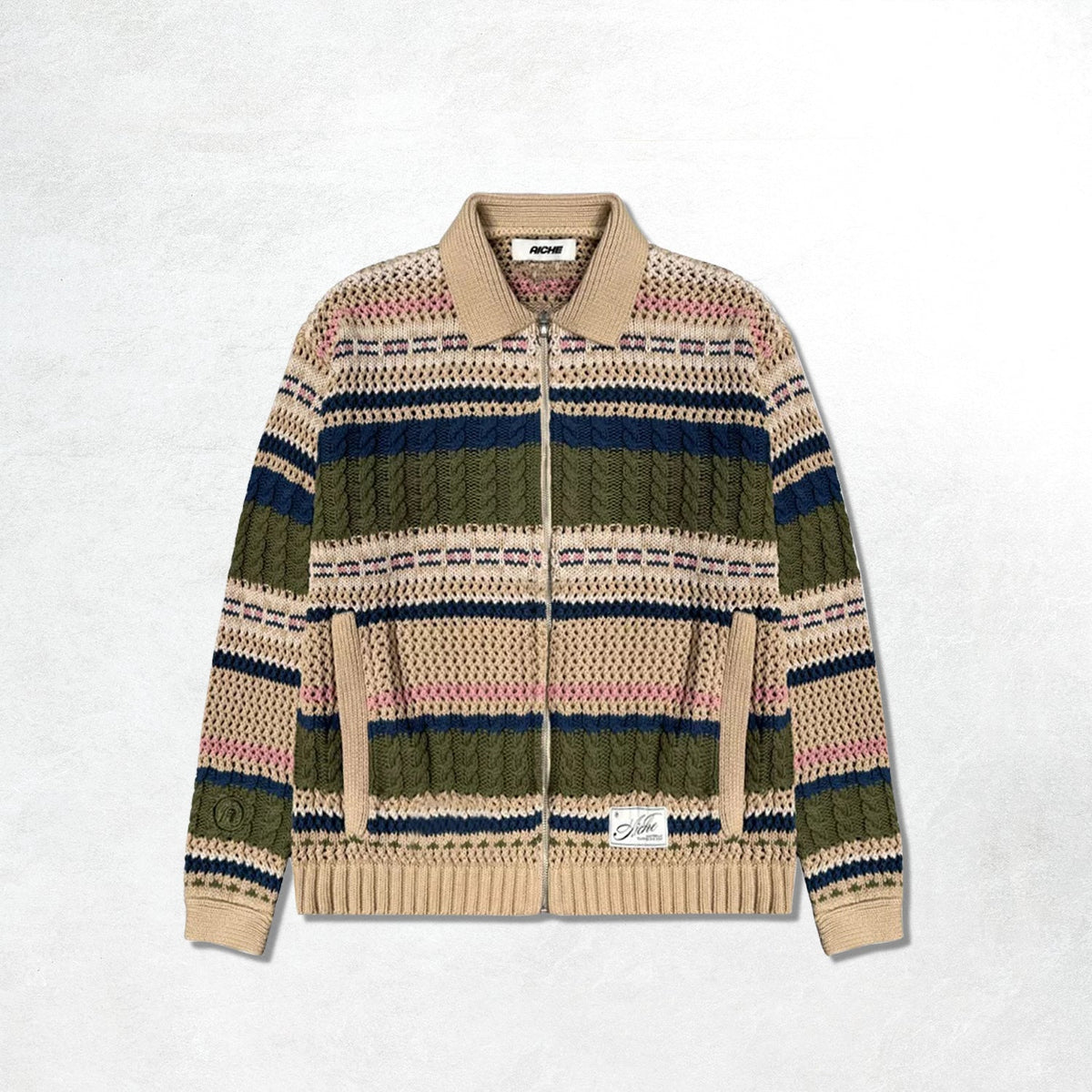 Aiche Vari Knit Zip Up: Multi