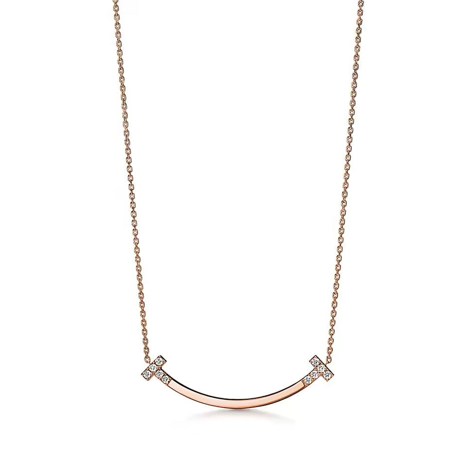 Tiffany Style Smile Cubic Zirconia Necklace