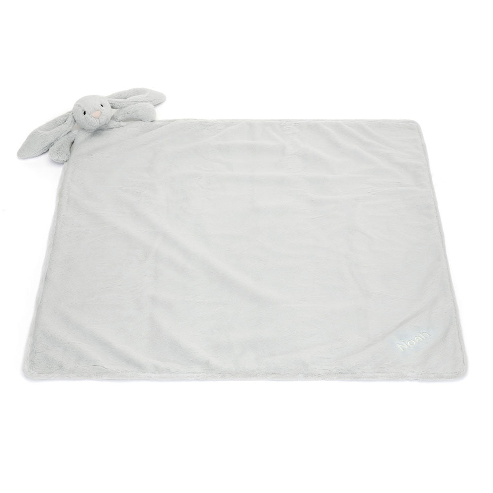 Personalized Bashful Silver Bunny Blankie