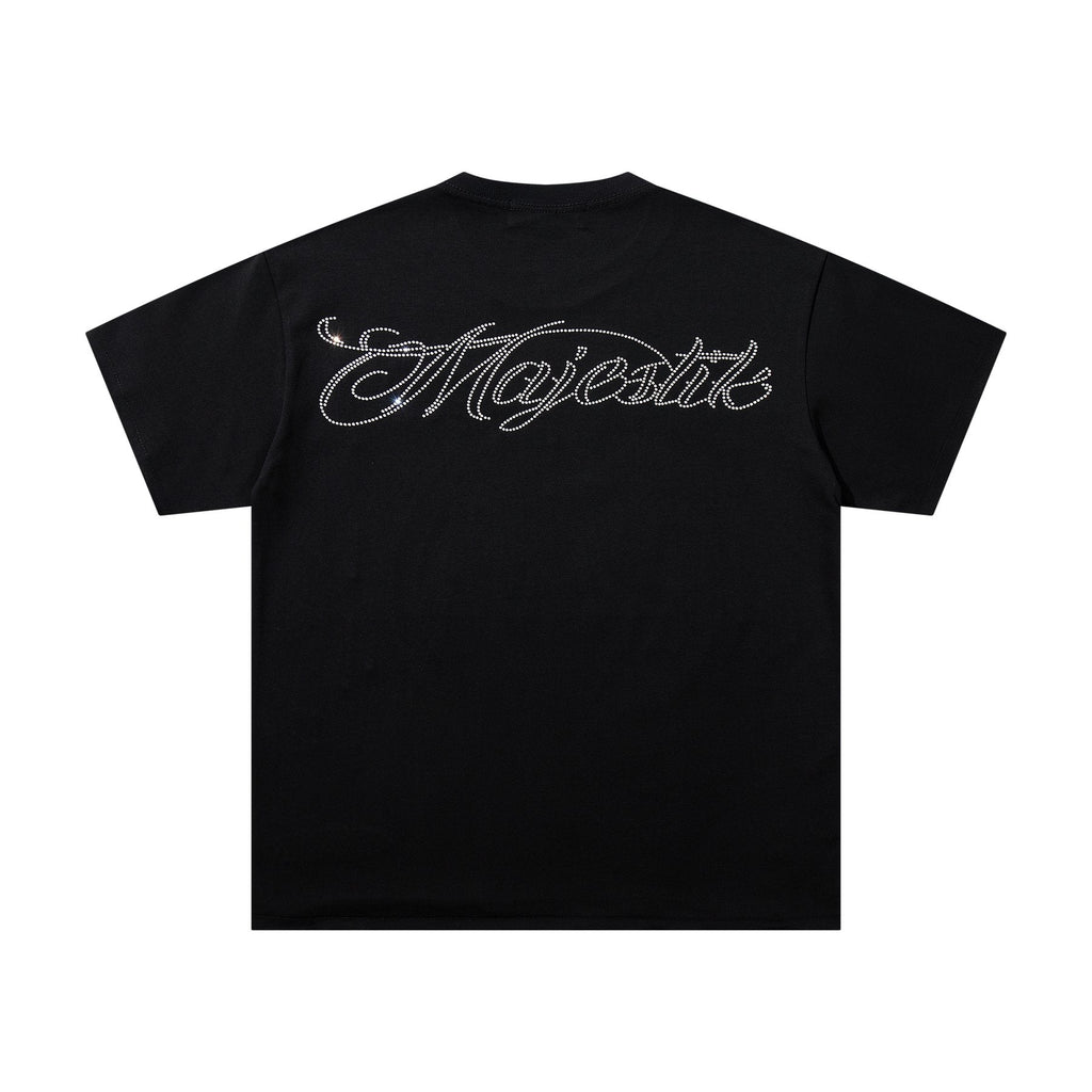 MAJESTIK Alien Rhinestone Graphic T-Shirt
