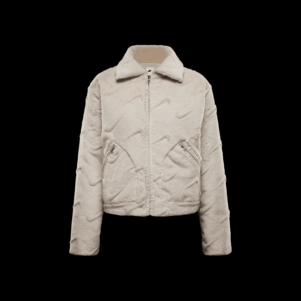 Wmns Nike Sportswear Essential Loose Printed Faux Fur Jacket