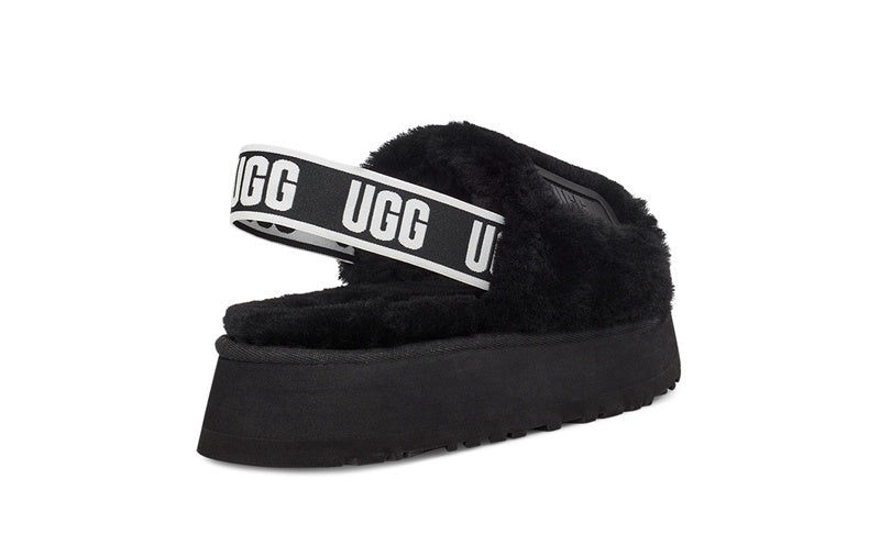 Black Disco Fluffy Sandals — New Arrival | In Stock