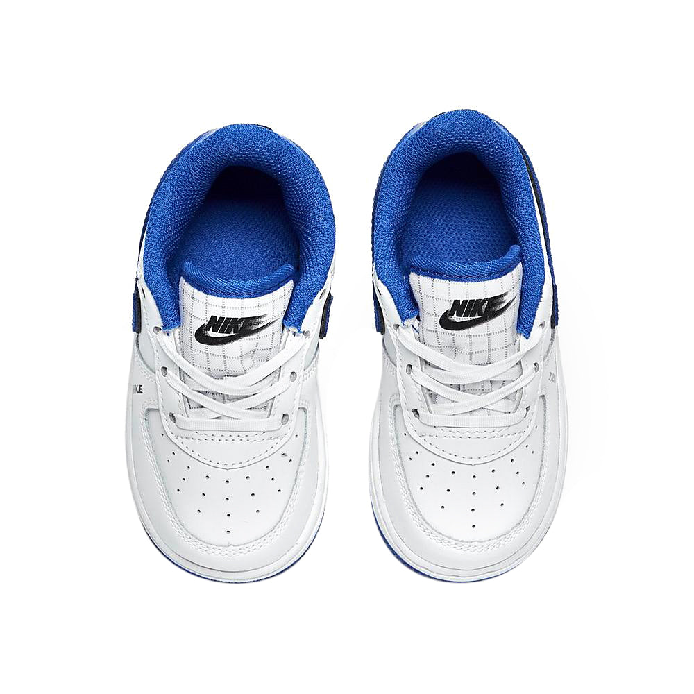 Toddler's Nike Force 1 LV8 White/White-Black-Game Royal (DO3808 100)