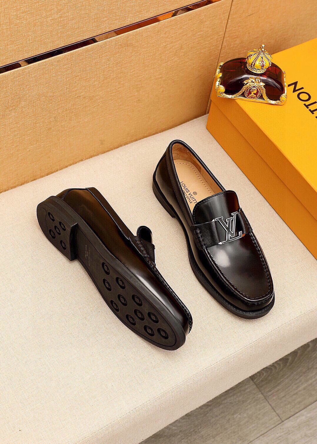 Louis Vuitton Black Logo Loafers