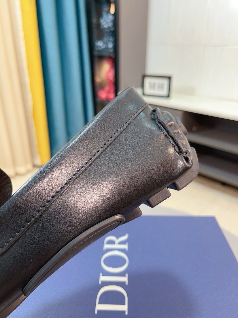 Dior Black Silver-Accent Loafers