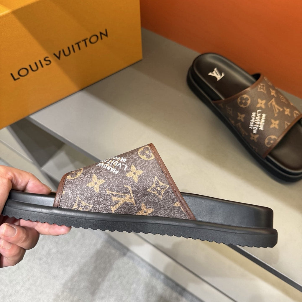 Louis Vuitton Monogram Slide Sandals - Low-Profile Sole