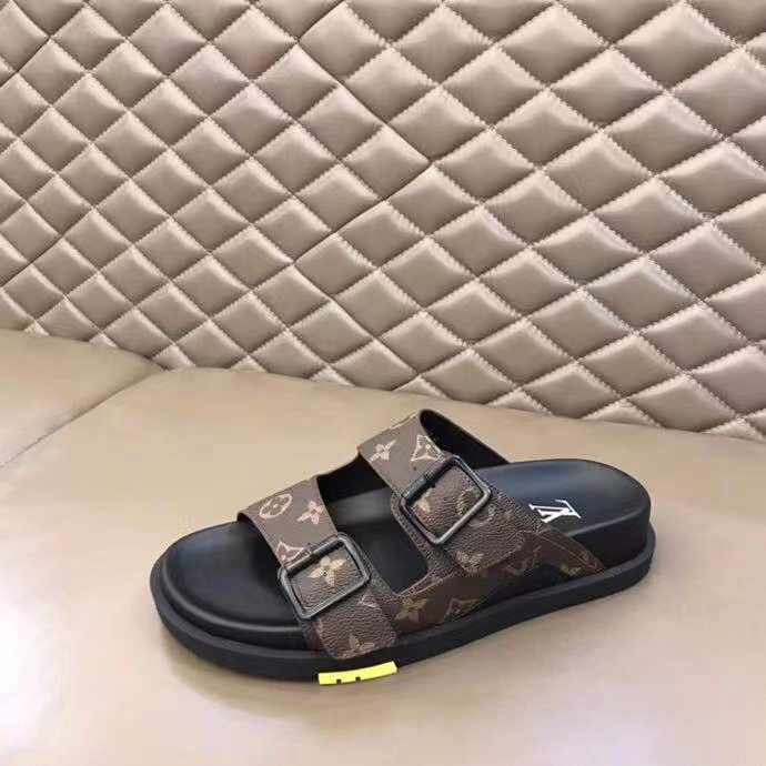 Louis Vuitton Monogram Buckle Slide Sandals - Contoured Footbed