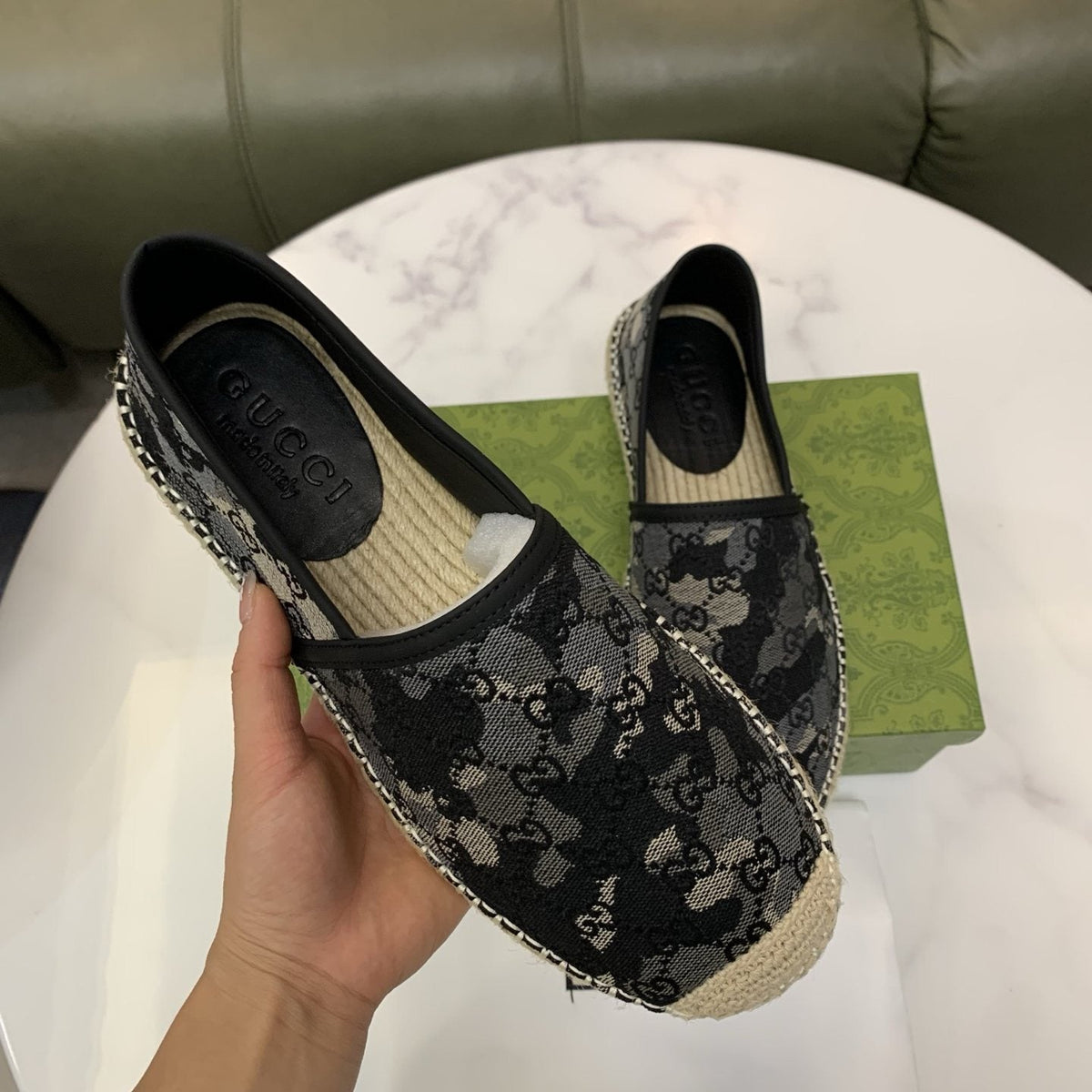 Gucci Men's Monogram Espadrille Loafers