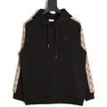 Burberry Check Tape Pullover Hoodie - Black